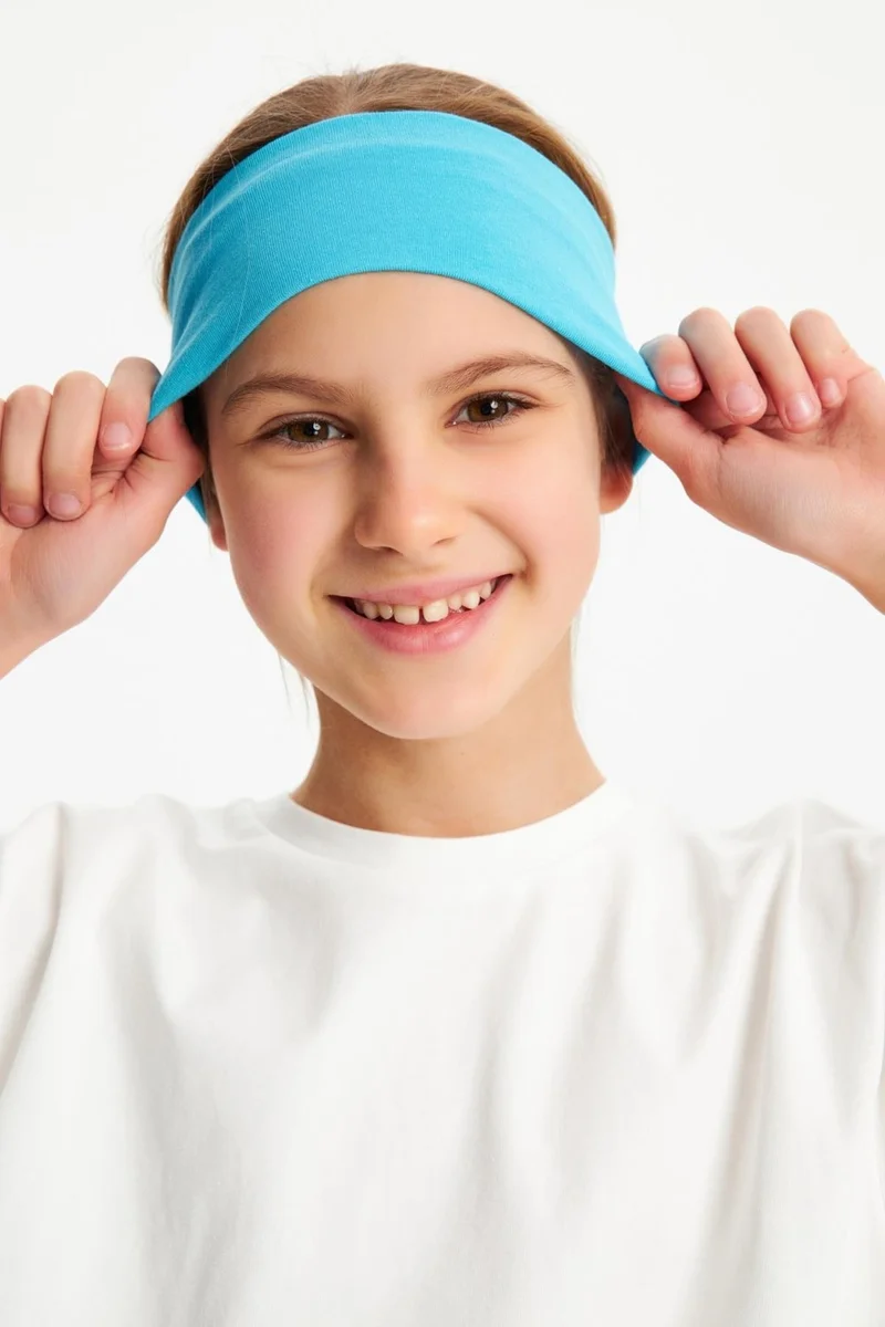 بيبيجيز Aqua-White Girls Cotton Combed T-Shirt Bandana Set of 2 - Sports Comfortable Best Of Collection 3