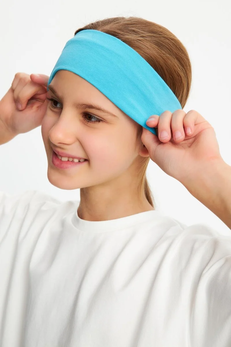 بيبيجيز Aqua-White Girls Cotton Combed T-Shirt Bandana Set of 2 - Sports Comfortable Best Of Collection 3