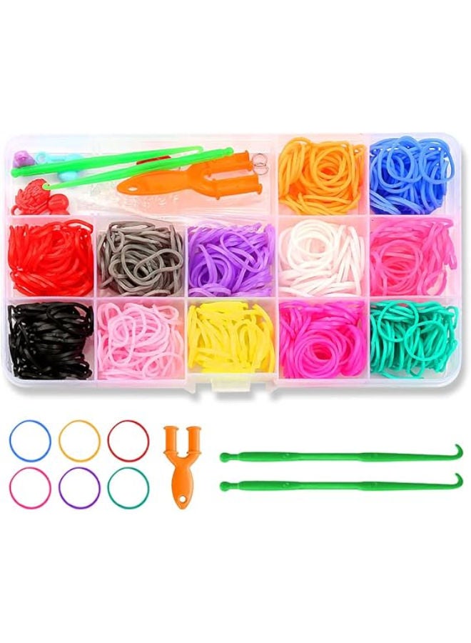 Jagowa 600 PCS Loom Rubber Bands Colorful Bands DIY Bracelet Making Set Loom Twist Bands Kit 