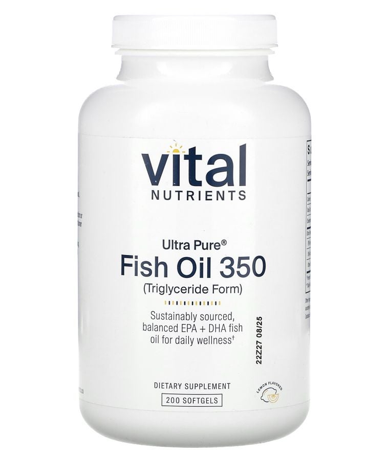 Vital Nutrients Ultra Pure Fish Oil 350 Lemon 200 Softgels