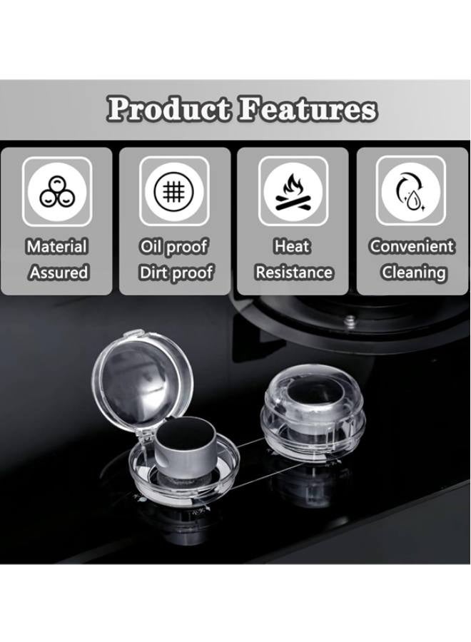 Stove Knob Safety Covers, Gas Stove Knob Locks with Adhesive Universal Size Oven Knob Covers for Child Safety Gas Stove Knob Covers Baby Pet Child Proof Stove Knob Covers - 6pcs Clear - Image 5