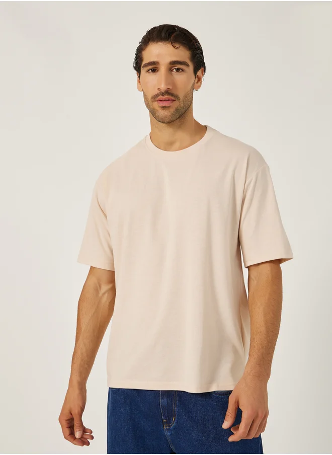 ستايلي Slogan Print Oversized Crew Neck T-Shirt