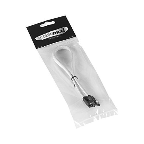 CableMod ModMesh Sleeved SATA 3 Cable (White, 60cm) - Image 4