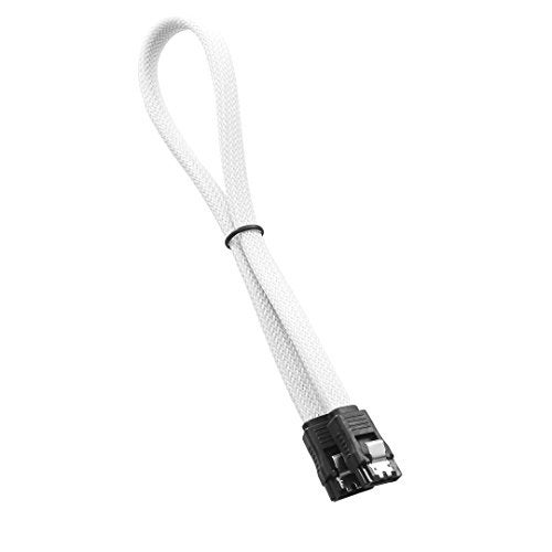 CableMod ModMesh Sleeved SATA 3 Cable (White, 60cm) - Image 1