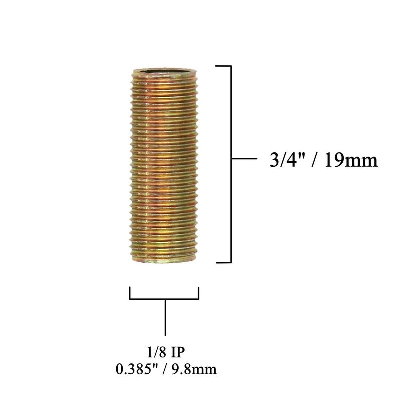 Creative Hobbies ELY1085 - Steel All Thread Lamp Pipe Nipples - 3/4 Inch Long, Yellow Zinc Coated, 1/8IP Standard Thread, Hardware DIY Repair Part - Pack of 25 Pieces - Image 3