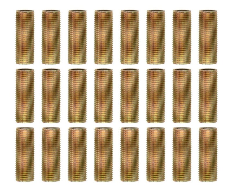 Creative Hobbies ELY1085 - Steel All Thread Lamp Pipe Nipples - 3/4 Inch Long, Yellow Zinc Coated, 1/8IP Standard Thread, Hardware DIY Repair Part - Pack of 25 Pieces - Image 2