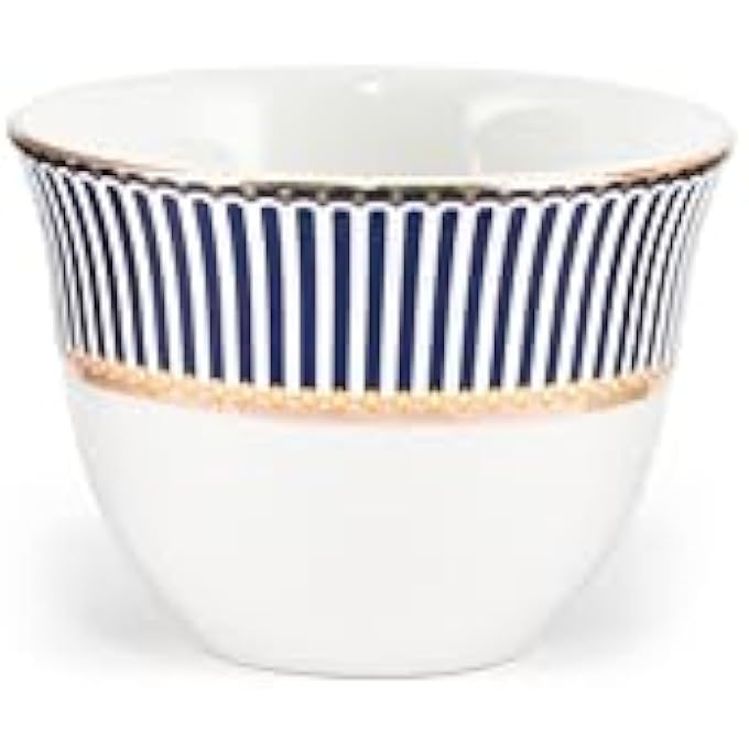 rayihni Blue Lines Designs Porcelain Tea And Coffee Serving Set 27Pieces Ivory - Image 4