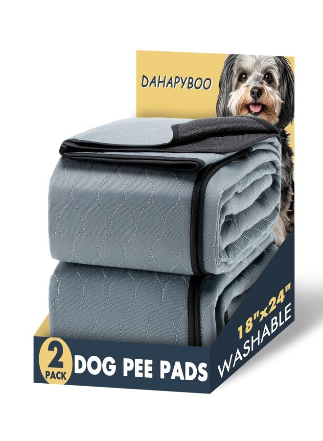 DAHAPYBOO Washable Pee Pads for Dogs,2 Pack Reusable Puppy Pads for Dogs,18x24 Non-Slip Waterproof Pet Training Pads for Crate, Playpen, Bed, Sofa,Whelping Box, Potty Training - Image 1
