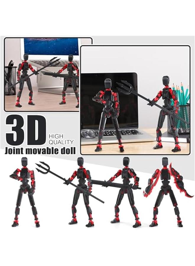 Generic Sixth Generation T13 Action Figure 2 Pack, 3D Printed Human Body Model, Lucky 13 Action Figure,Multi-Joint Movable Robot, PVC Model Full Body Mobile Robot Desktop Decoration, 6th-2pc - Image 2