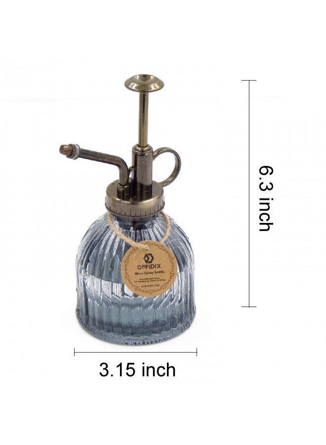OFFIDIX Plant Mister Plant Water Spray Bottle, 6.3" Tall Vintage Style with Bronze Plastic Top Pump One Hand Glass Watering Can for Indoor Potted Plants Terrariums (Dark Gray) - Image 2