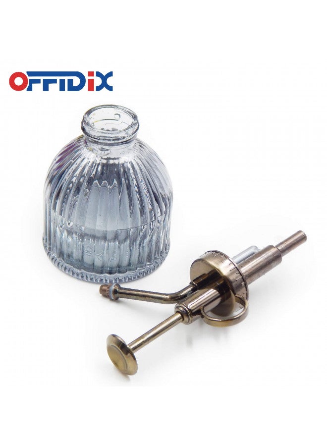 OFFIDIX Plant Mister Plant Water Spray Bottle, 6.3" Tall Vintage Style with Bronze Plastic Top Pump One Hand Glass Watering Can for Indoor Potted Plants Terrariums (Dark Gray) - Image 3