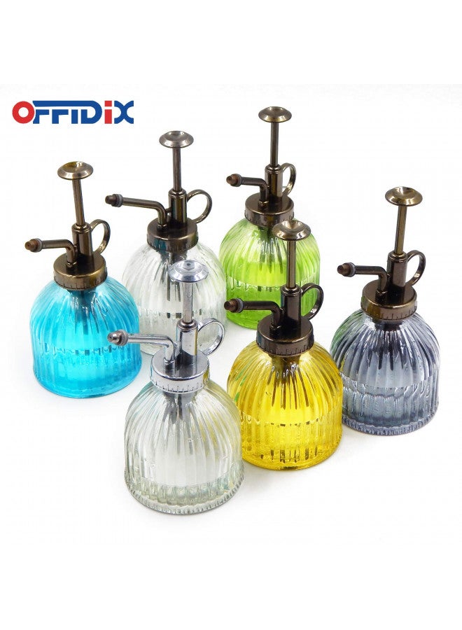 OFFIDIX Plant Mister Plant Water Spray Bottle, 6.3" Tall Vintage Style with Bronze Plastic Top Pump One Hand Glass Watering Can for Indoor Potted Plants Terrariums (Dark Gray) - Image 5