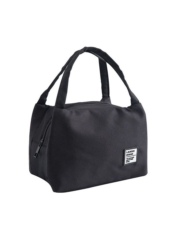 Insulated Canvas Tote Lunch Bag Cotton Black 23 x18 x 15cm - pzsku/ZB802D910AA916AB011C2Z/45/_/1728090128/d72f68ea-44df-4c1f-b42b-fba4bc341e44