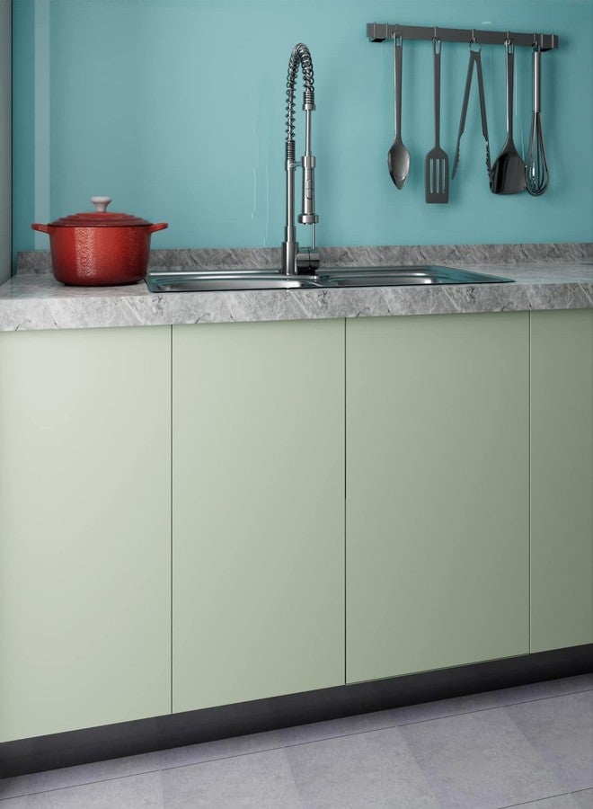 LaCheery Sage Green Wallpaper Stick and Peel 12"x160" Sage Green Peel and Stick Wallpaper Solid Color Textured Contact Paper for Cabinets Walls Waterproof Removable Wall Paper Self Adhesive Vinyl Wrap - Image 5