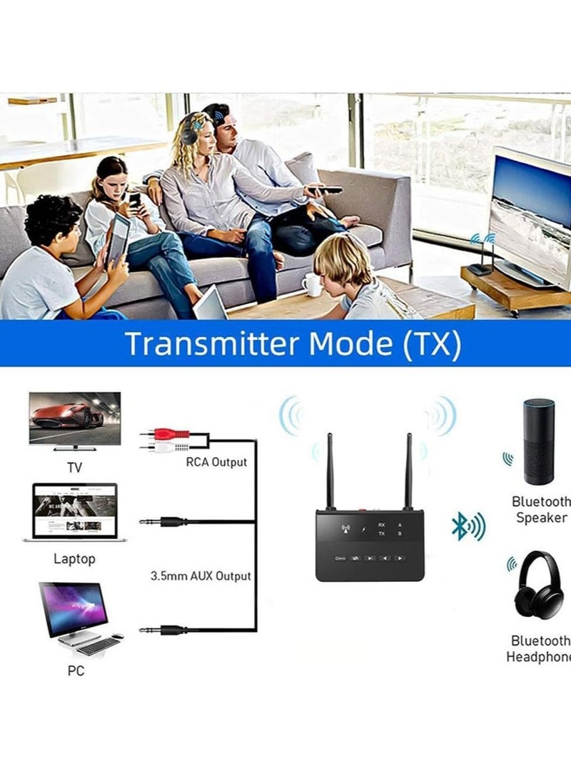 general 2 In1 80M Range Bluetooth 5.0 Receiver Transmitter CSR Aptx Audio Adapter 3.MM Audio TX RX RCA USB Wireless Dongle for TV PC Accessory - Image 3