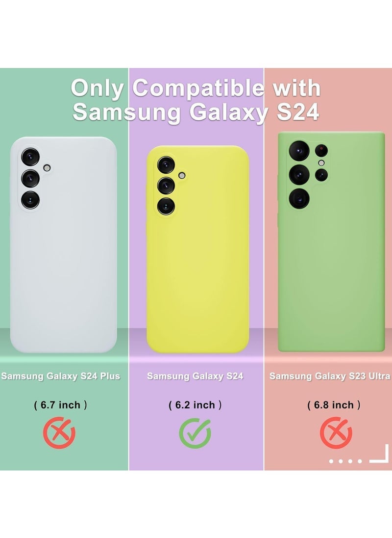 MUNTAQI Samsung Galaxy S24 Case – Silicone Phone Case with 1 Screen Protector, Soft Anti-Scratch Microfiber Lining, Full Body Shockproof Slim Cover, Supports Wireless Charging, Yellow - Image 2