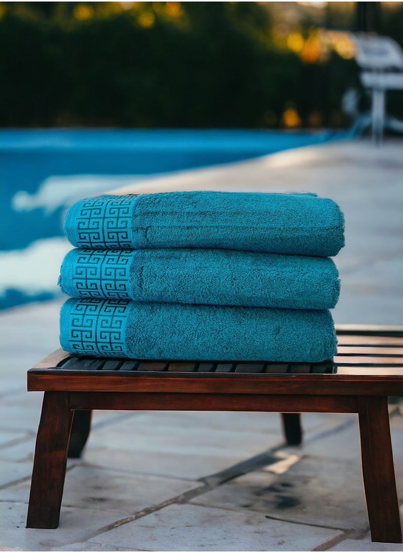 3 Pcs Bath Towel Set - 500 GSM - Cotton Terry Quick Dry Super Absorbent Soft Towels For Hotels, Spa Beach Or Pool (70x140cm) - Blue - pzsku/ZB802E294ACE86F0E45C3Z/45/_/1718449873/00aa26a8-7e20-42a4-853a-4c244875dc2e