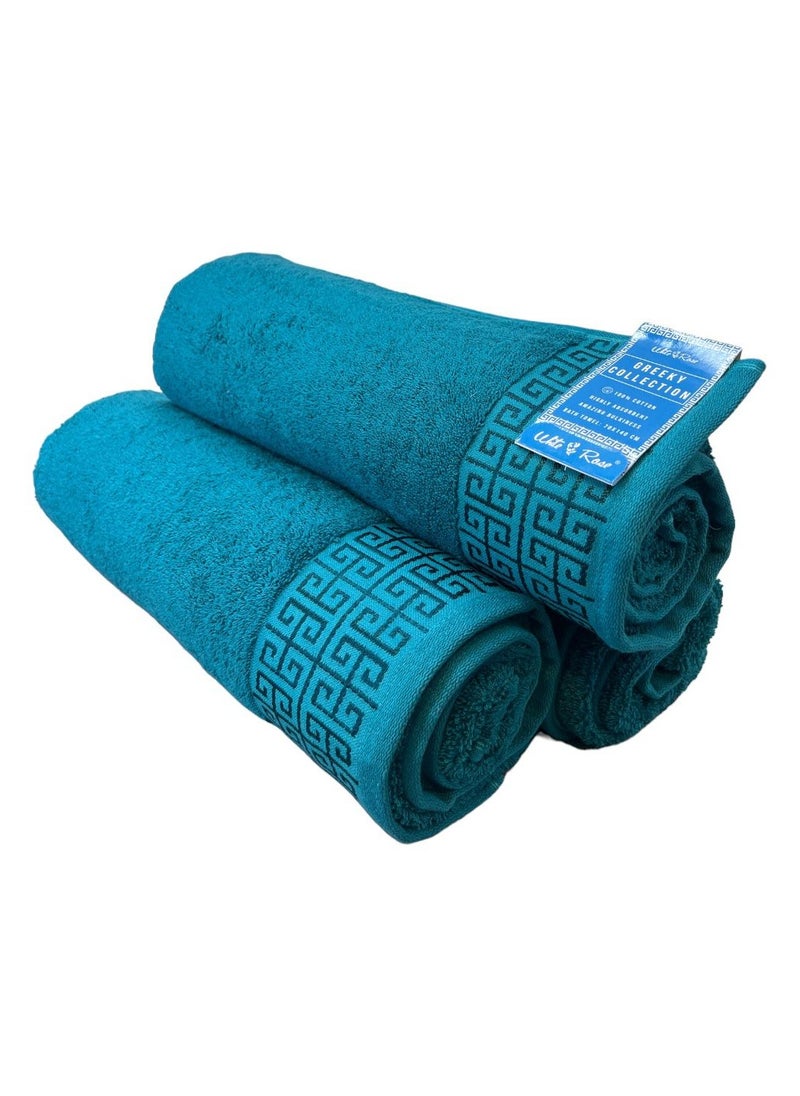 3 Pcs Bath Towel Set - 500 GSM - Cotton Terry Quick Dry Super Absorbent Soft Towels For Hotels, Spa Beach Or Pool (70x140cm) - Blue - pzsku/ZB802E294ACE86F0E45C3Z/45/_/1718449874/46c56c12-7407-4df1-a3f7-c73e5a9638f1