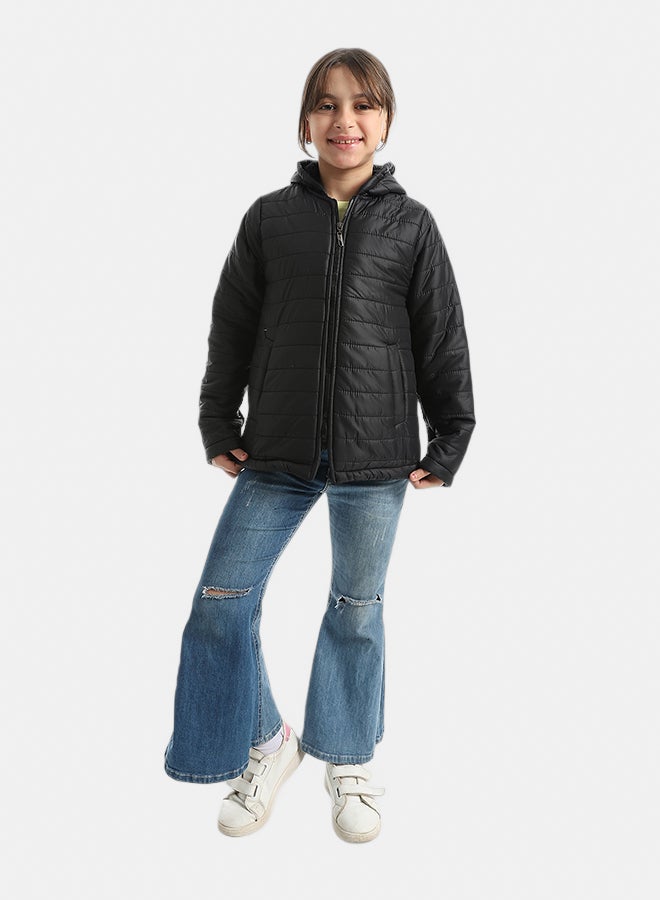 Andora Premium Quality With A Stylish Touch and a Hooded Collar Inner Fleeced Winter Jacket _ Black - Image 5