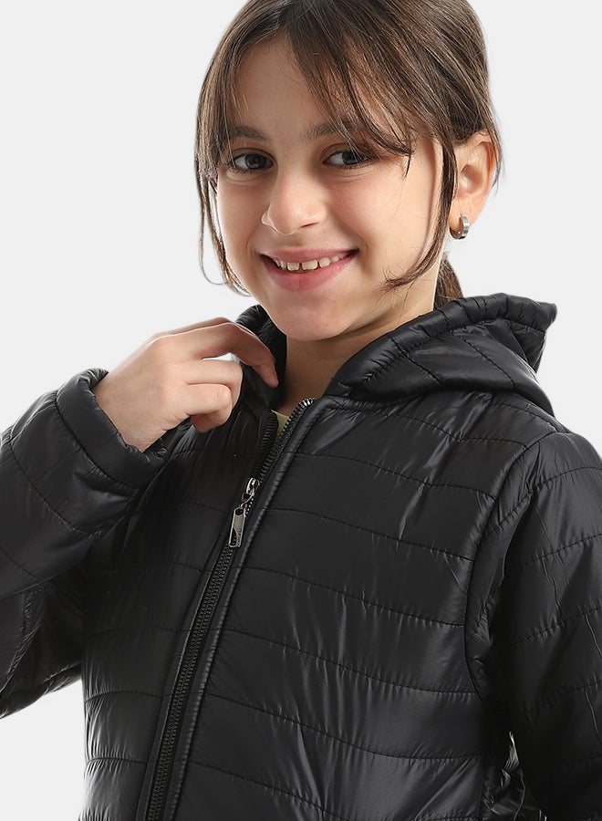 Andora Premium Quality With A Stylish Touch and a Hooded Collar Inner Fleeced Winter Jacket _ Black - Image 3