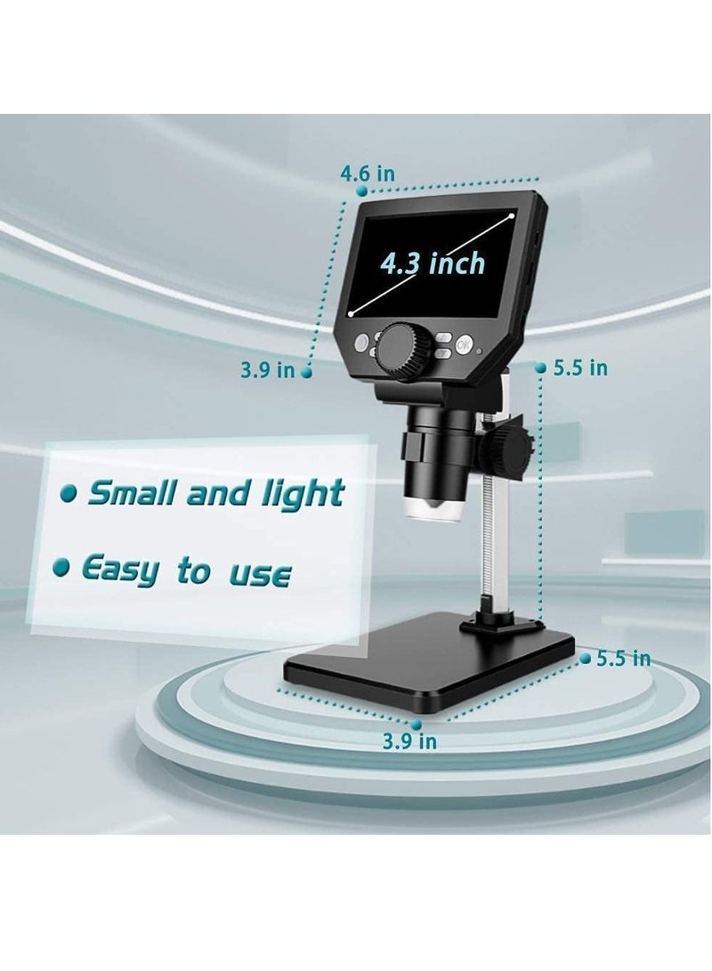 SYOSI LCD Digital Microscope,4.3 Inch 1080P 10 Megapixels,1-1000X Magnification Zoom Wireless USB Stereo Microscope Camera,10MP Camera Video Recorder with HD Screen  - Image 4