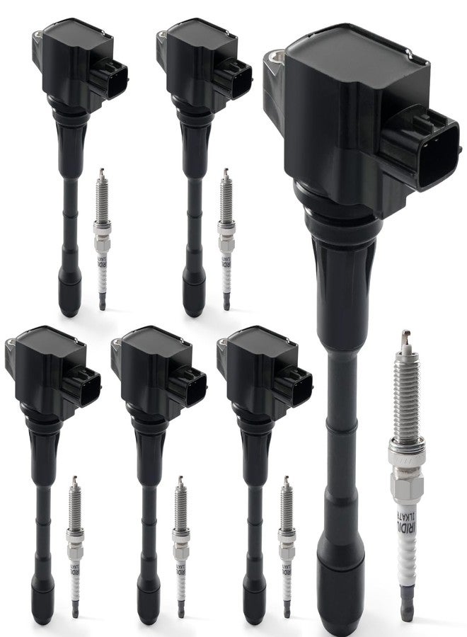 BELKEBIR 6PCS Ignition Coil Packs & Iridium Spark Plugs Compatible with 2007-2020 Nissan Altima Maxima Murano Pathfinder Quest 350Z, Infiniti Q50 Q70 QX60 EX35 FX35 G25 G35 JX35 M35 M35h V6 3.5L Replace UF550 - Image 1