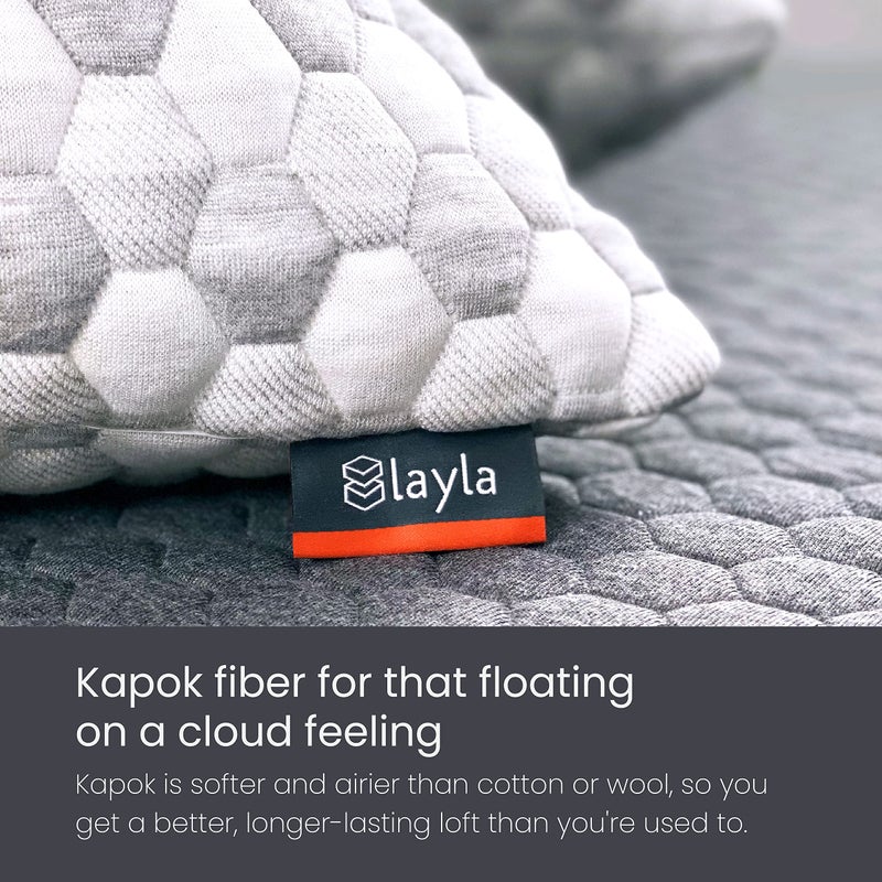 Layla Sleep Layla Adjustable Fill Kapok Pillow, Luxurious Cooling Pillow, Queen (Single Pillow), Supportive for Head and Neck, Fully Adjustable, Natural Material That is Light and airy.Layla Sleep Kapok Pillows - Image 3