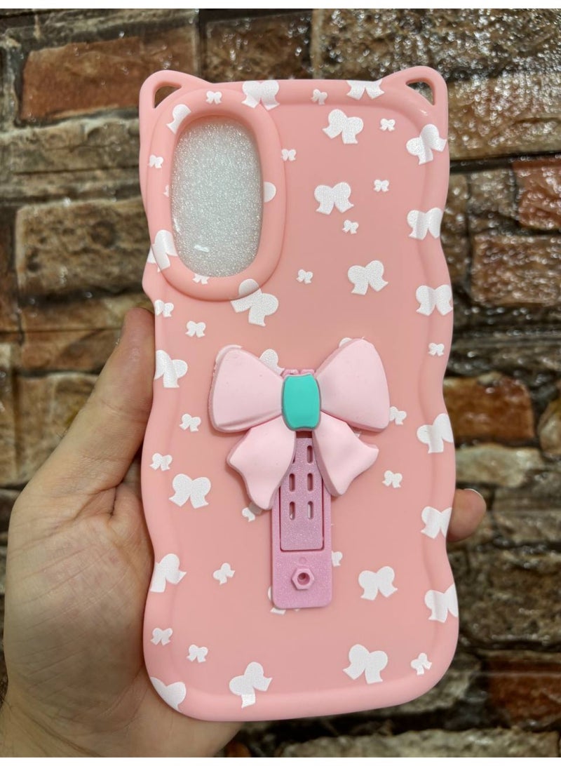 جراب خلفي مع فيونكة متوافق مع هاتف سامسونج A14 - Image 1