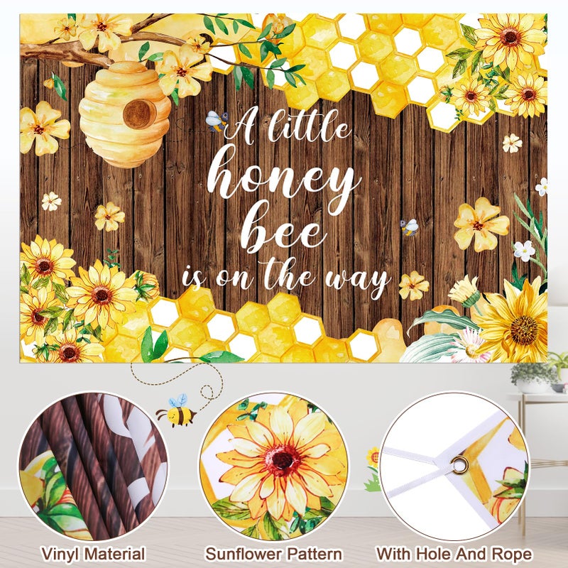Winrayk 133Pcs Honey Bee Baby Shower Decorations Neutral, Bumble Bee Balloon Arch with Sweet As Can Bee Tablecloth Backdrop Wall Decor, Bee Themed Party Boy Girl Gender Neutral Baby Shower Decorations - Image 4