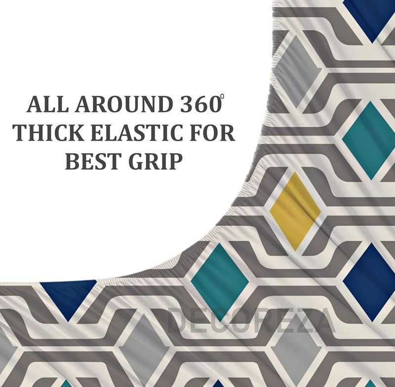 DECOREZA 350 TC Queen Size Elastic Fitted Bedsheet with Deep Pocket Cotton Feel Bed Sheet for Double Bed, Soft, Breathable & Wrinkle-Resistant, Includes 2 Pillow Covers, Size - 60"x78" Battleship Grey - Image 3