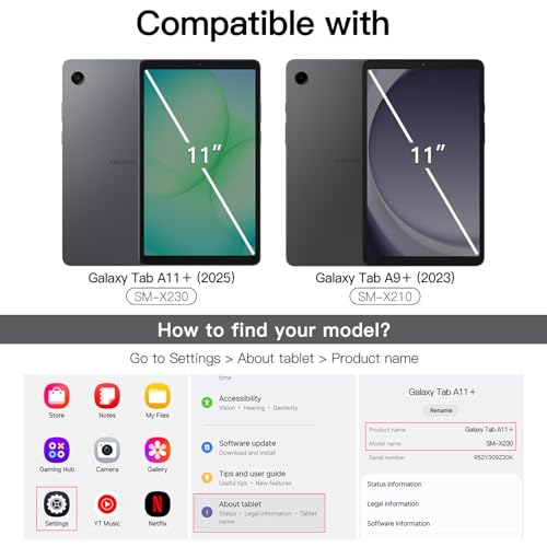 JETech Screen Protector for Samsung Galaxy Tab A11 Plus A11 A9 Plus A9 11Inch 20252023 with Easy Installation Frame Tempered Glass Film HD Clear 2Pack - Image 3