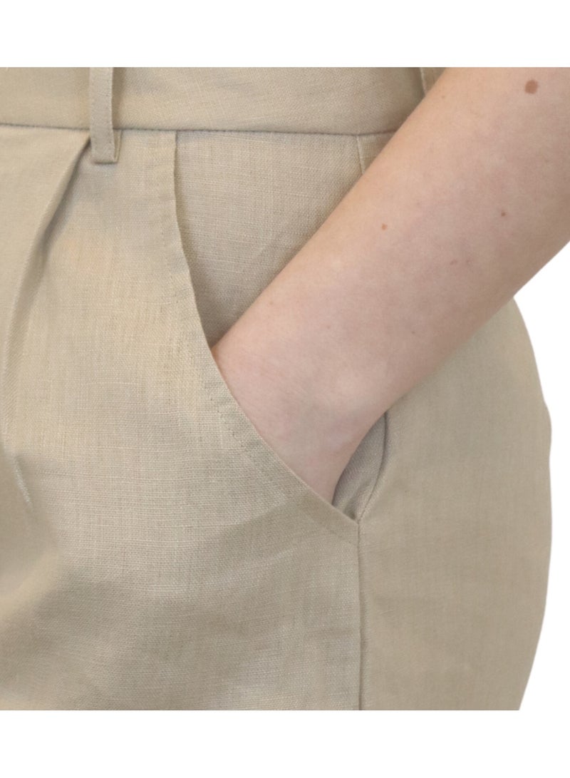 Natural Fashion Linen fitted shorts  - Image 3
