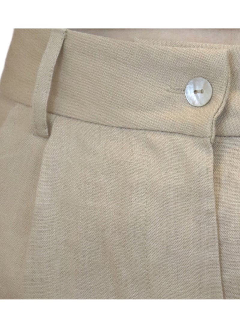 Natural Fashion Linen fitted shorts  - Image 4