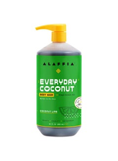 Alaffia Alaffia EveryDay Coconut Body Wash - Normal to Dry Skin, Helps Gently Moisturize and Cleanse Toxins and Grime, Fair Trade, Coconut Lime, 32 Fl Oz  - Image 1