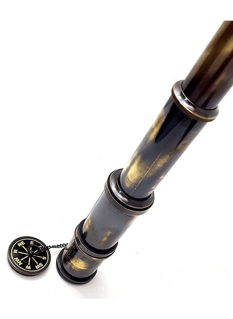 Generic Grow More Planters Brass Nautical 16 inches Antique TelescopeSpyglass Replica in Leather Box Dollond Londons Hand held Spy Glass Sailors Dcor  - Image 4