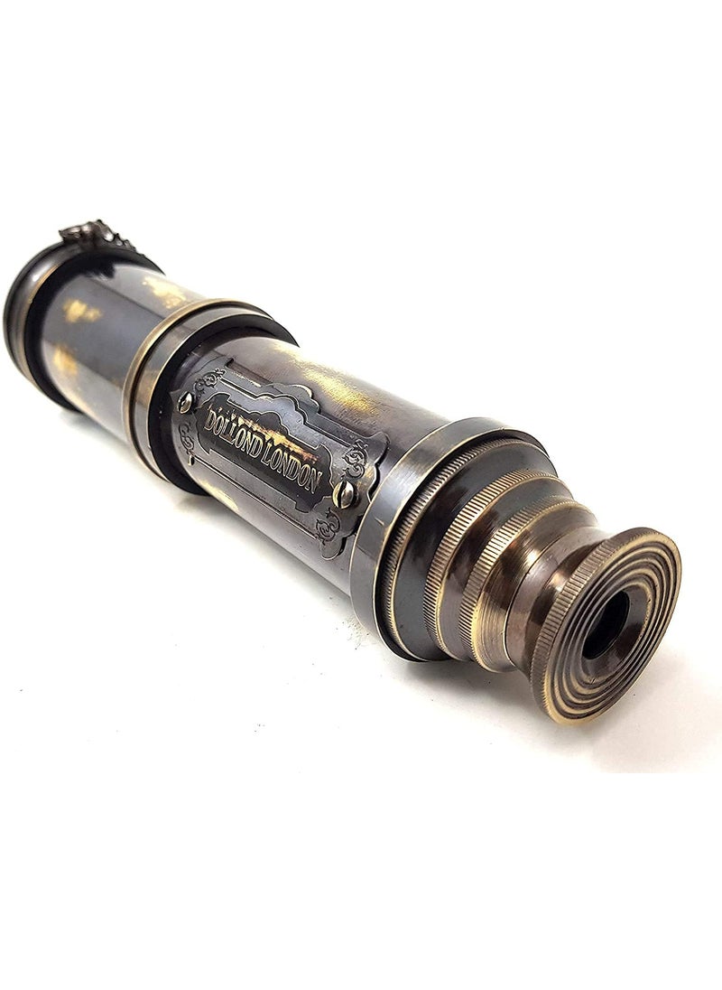 Generic Grow More Planters Brass Nautical 16 inches Antique TelescopeSpyglass Replica in Leather Box Dollond Londons Hand held Spy Glass Sailors Dcor  - Image 2