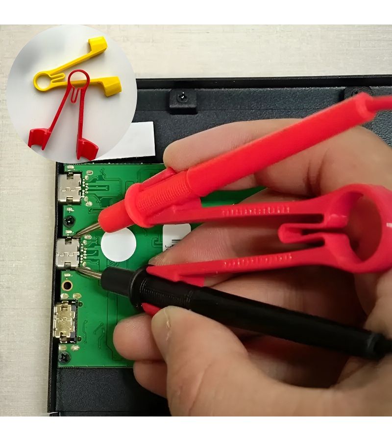 Yellow Red 2 Pcs One Handed Instrument Probe Bracket Precise Positioning Detector Probe Fixing Bracket Stable Pointer Holder Adaptable To Various Tools With Probe Pointers - Image 1