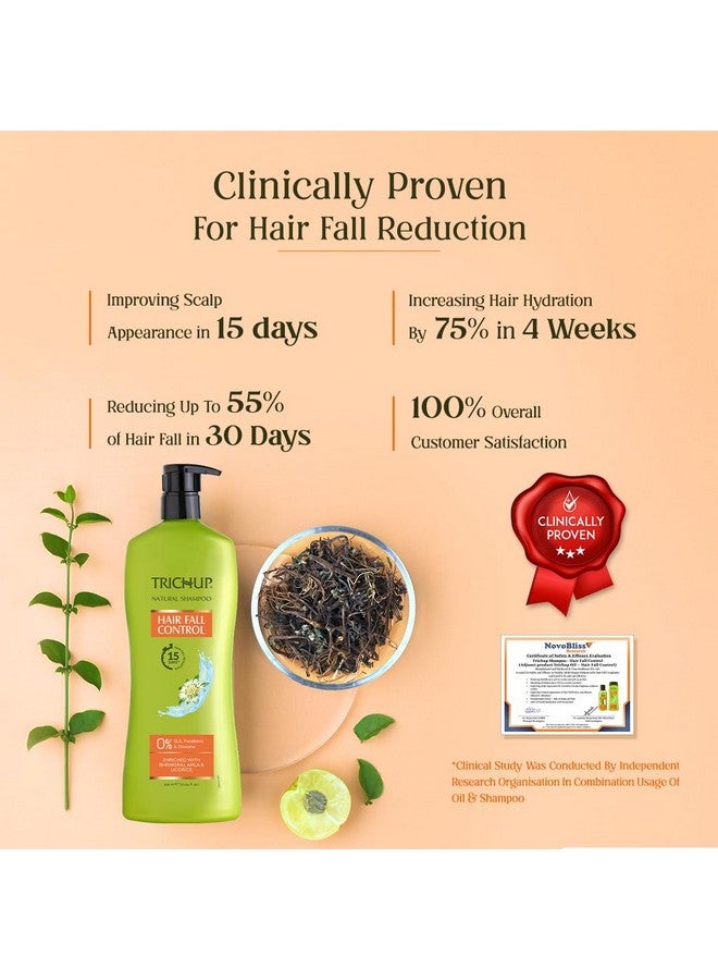 TRICHUP Hair Fall Control Natural Shampoo 640 Ml - Enriched With Bhringraj - Cleanse Your Hair Effectively & Protect From Breakage - Get Healthy & Shiny Hair All Day Long - Image 4