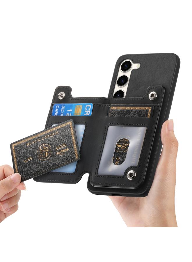 S-TOP Case For Samsung Galaxy S23 5G Retro MagSafe Zipper Wallet Card Bag Back Phone Case - Image 4