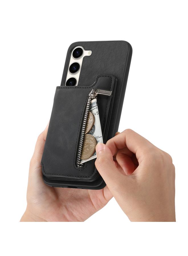 S-TOP Case For Samsung Galaxy S23 5G Retro MagSafe Zipper Wallet Card Bag Back Phone Case - Image 5