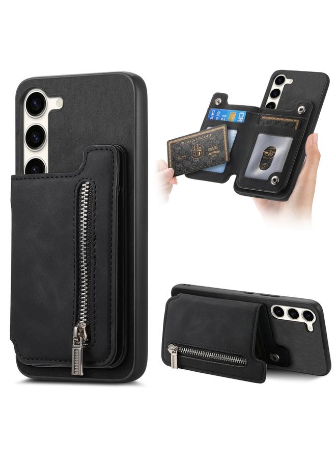 S-TOP Case For Samsung Galaxy S23 5G Retro MagSafe Zipper Wallet Card Bag Back Phone Case - Image 1