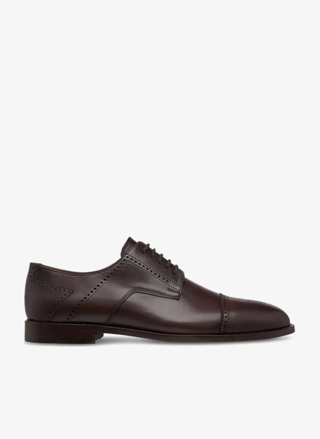 DUCHINI Men's Textured Derby Shoes with Lace-Up Closure