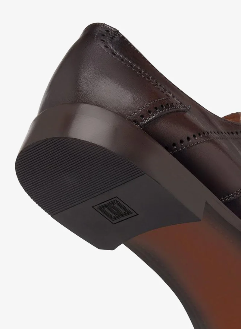 DUCHINI Men's Textured Derby Shoes with Lace-Up Closure