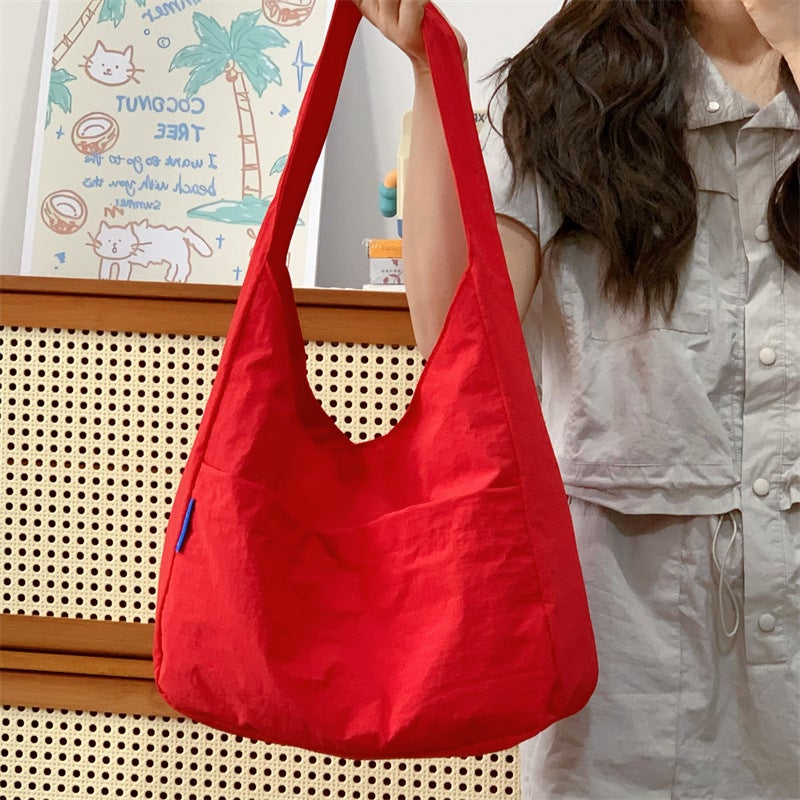 Canvas Underarm Bag Women'S Summer Simple Casual Shoulder Bag Lightweight Large Capacity Commuter Tote Bag - Image 2