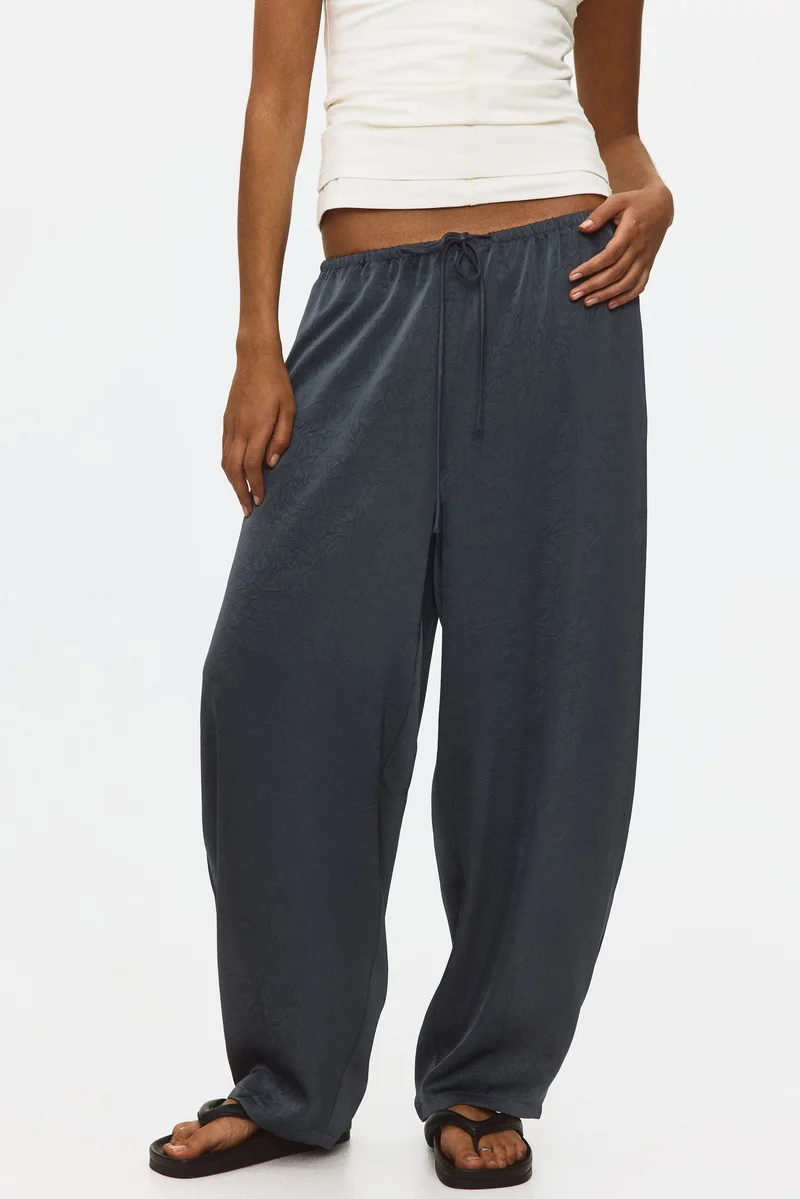 H&M Crinkled satin trousers