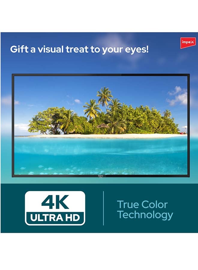Impex 60 Inch 4K UHD Smart LED TV - Latest Android Version, Quad Core, A+ Panel, Wi-Fi, 3 HDMI, 2 USB, RJ45, DVB-T2, 3840x2160 Resolution, 176° View, Slim Design, 2 Year Warranty - GLORIA 60 UHD SMART, Black GLORIA 60 UHD SMART Black - Image 5