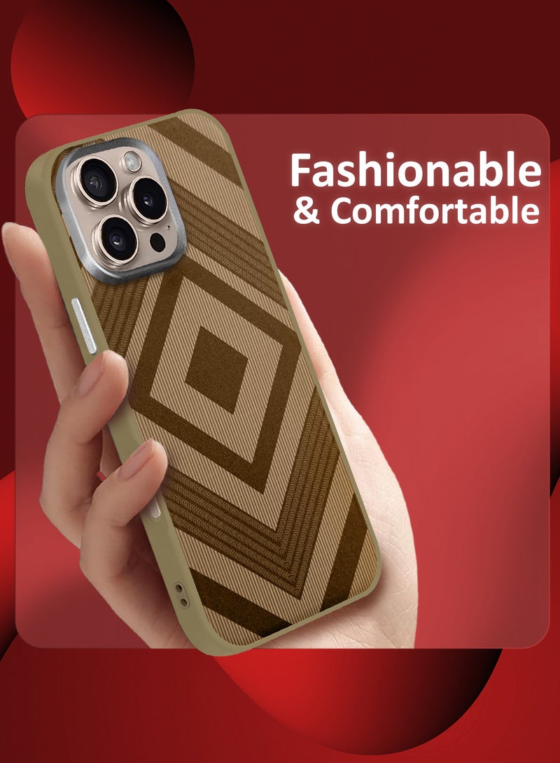 CATANES iPhone 16 Pro Max 2Packs Case Cover Carbon Fiber Pattern Phone Case Slim Shockproof Back Cover with 3D Screen Protector - Kajsa Cube Pattern - Image 3