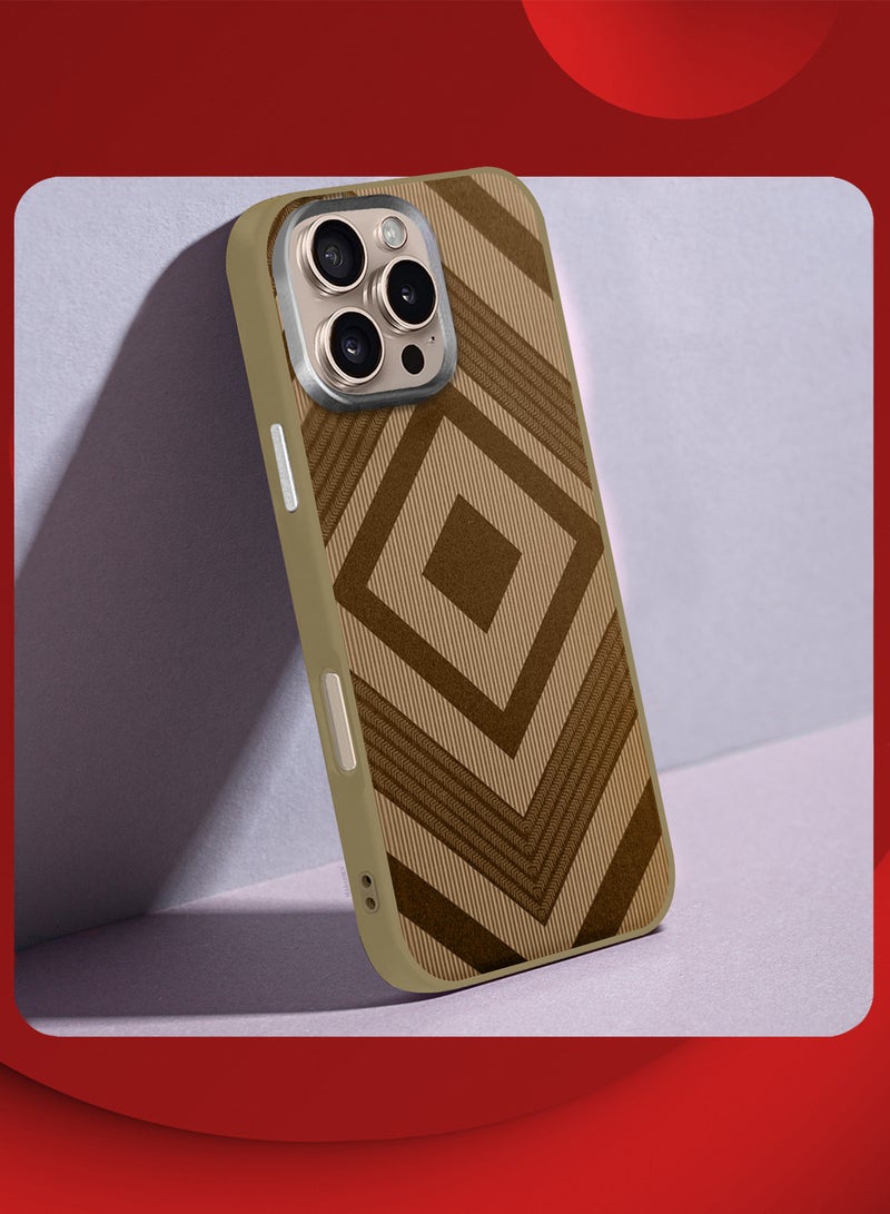 CATANES iPhone 16 Pro Max 2Packs Case Cover Carbon Fiber Pattern Phone Case Slim Shockproof Back Cover with 3D Screen Protector - Kajsa Cube Pattern - Image 5