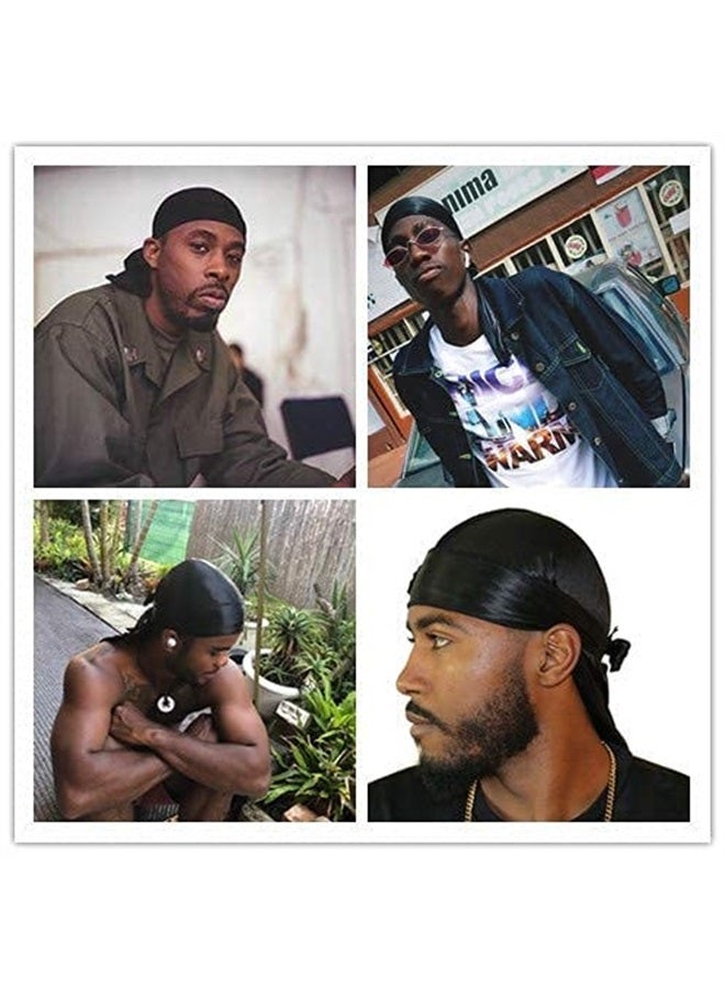 Roybens 3PCS Silky Durags Pack for Men Waves, Satin Doo Rag, Award 1 Wave Cap,Q - Image 4