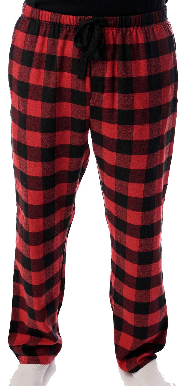 Followme #followme Men's Flannel Pajamas - Plaid Pajama Pants for Men - Lounge & Sleep PJ Bottoms - X-Large - Black/Red - Buffalo Plaid - Image 1